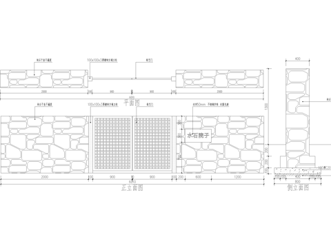 门头 庭院大门 乡村景观铁艺门 入口大门cad施工图
