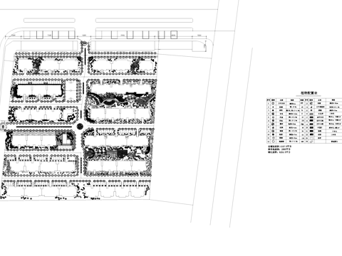 居住区景观植物配置平面CAD施工图cad施工图