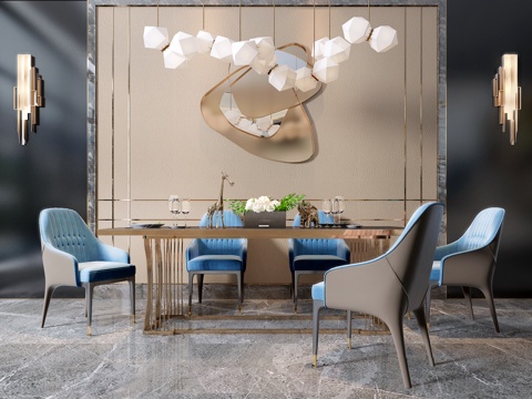  后现代餐椅 摆件饰品 吊灯 壁灯3d模型 