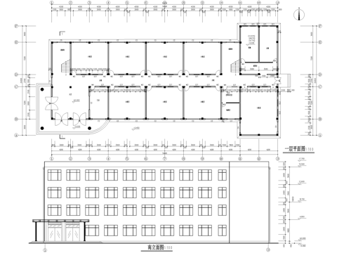 四层大学教学楼职教中心学校建筑cad施工图