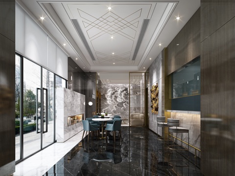  现代售楼部3d模型 