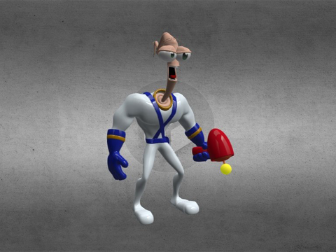  蚯蚓吉姆3d模型 