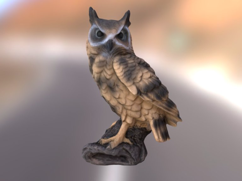 猫头鹰扫描3d模型 