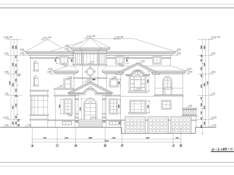 乡村自建房别墅建筑 最新全套施工图设计cad施工图