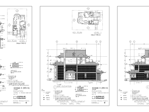 乡村自建房别墅建筑 最新全套施工图设计cad施工图