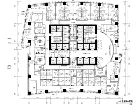医院平面系统图 天花地材隔墙尺寸cad施工图