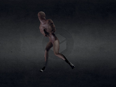  躺姿人像无臂动画测试3d模型 