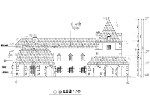 欧式城堡餐厅饭店建筑CAD施工图cad施工图