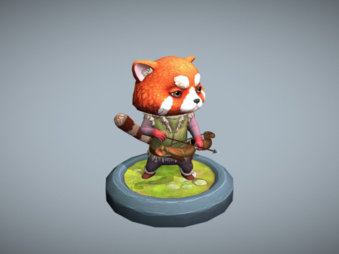  红熊猫弓箭手3d模型 