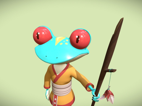  青蛙冒险家3d模型 