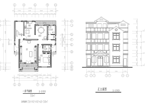  乡村自建房别墅建筑 最新全套施工图设计cad施工图 
