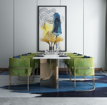  现代餐桌椅组合3d模型 