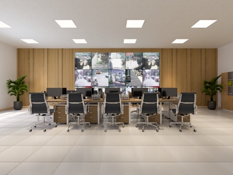  监控室 保安室模型3d模型 