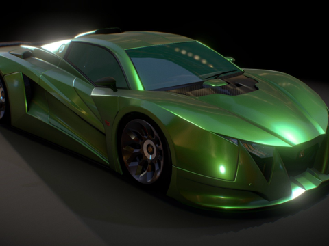  虚构超级跑车V12哥布林3d模型 