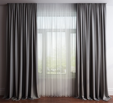  现代窗帘3d模型 