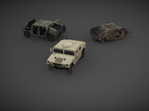  AM通用M998悍马3d模型 