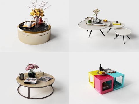  现代简约茶几组合3D模型3d模型 