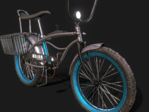  风格化自行车3d模型 