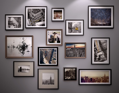  现代挂画3d模型 