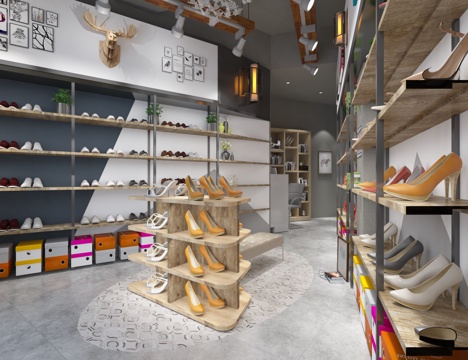  工业男女包包鞋店3d模型 