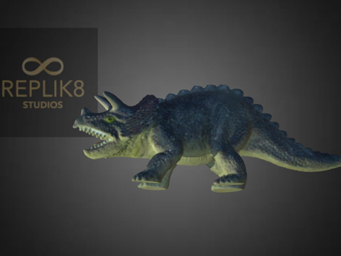  三角龙恐龙3d模型 