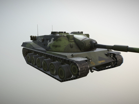  坦克世界闪电战KpfPz 70坦克3d模型 