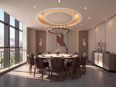  餐厅包间3d模型 