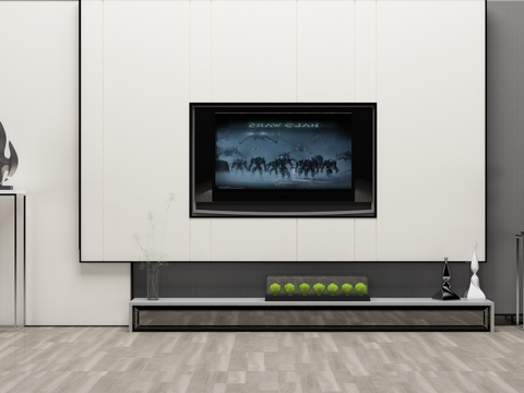  现代电视柜 电视机 装饰品3d模型 