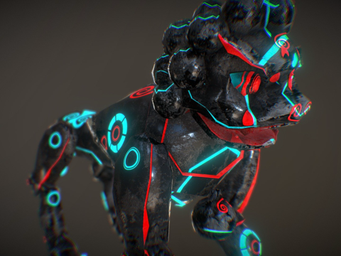  机器人中国狮3d模型 