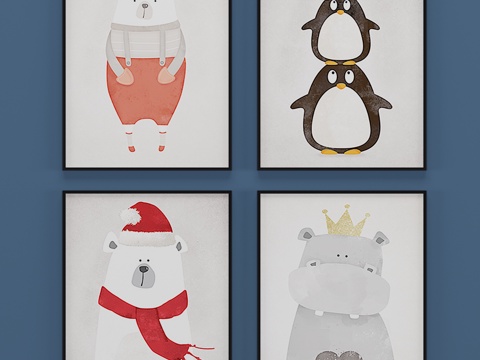  现代装饰画 壁画 挂画3d模型 