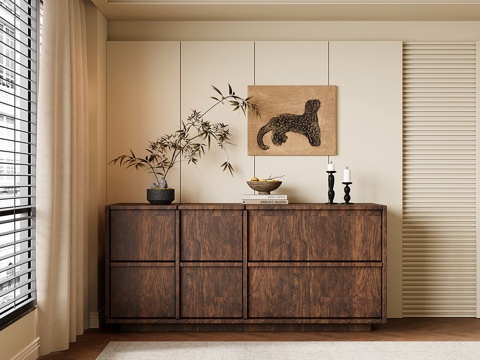 中古玄关柜 边柜 餐边柜 储物柜su模型