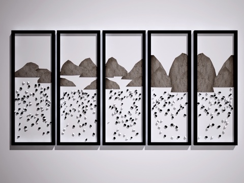  中式挂画3d模型 