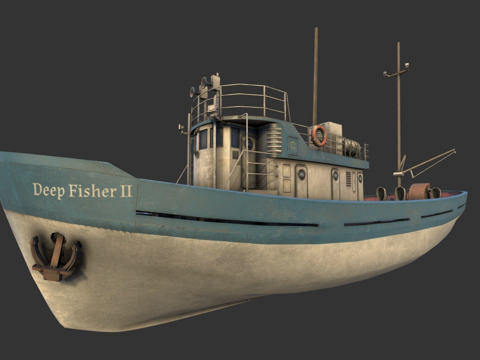  渔船3d模型 