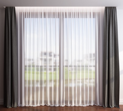  现代窗帘3d模型 