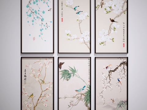  中式挂画3d模型 