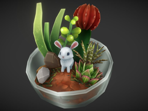  玻璃生态箱3d模型 