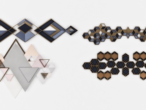  现代墙饰组合3d模型 