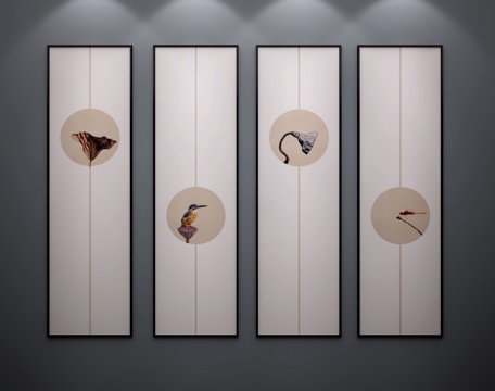  中式挂画 中式艺术画3d模型 