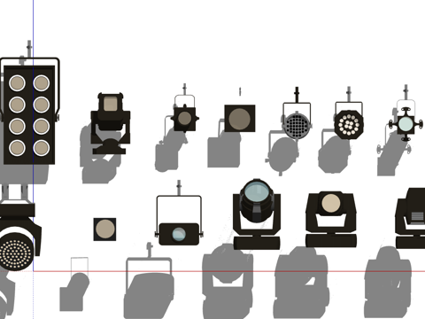 现代舞台射灯聚光灯追光灯su模型