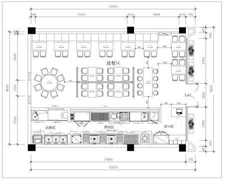 快餐店CAD施工图cad施工图