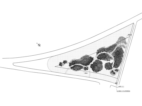 三角岛地块节点植物种植平面CAD施工图cad施工图