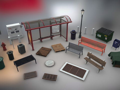  城市道具集第一卷3d模型 