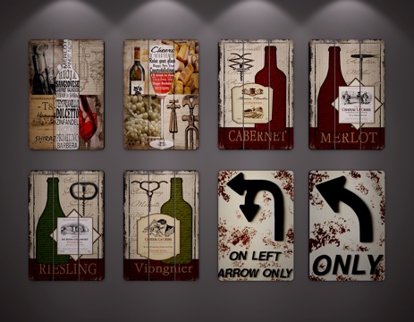  工业风挂画3d模型 