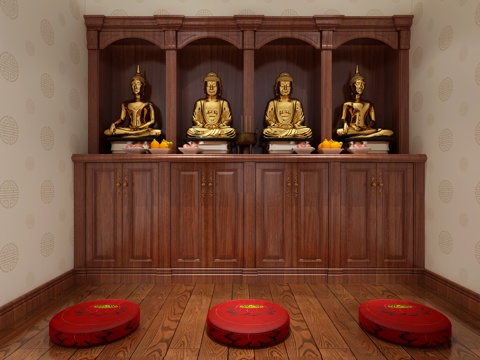  禅意中式家居玄关3d模型 