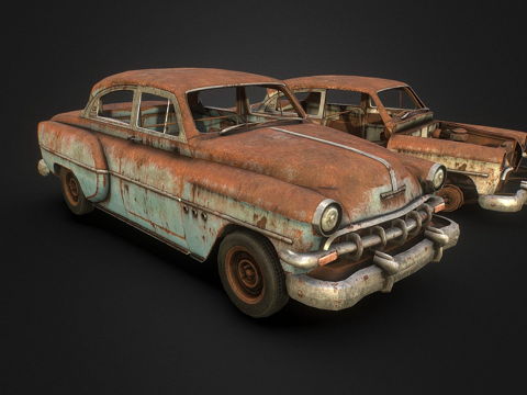  老旧生锈车20203d模型 