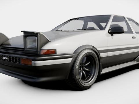  丰田AE86斯普林特特鲁诺前期型3d模型 