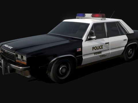  费尔黑文LT 80警用巡逻车低多边形3d模型 