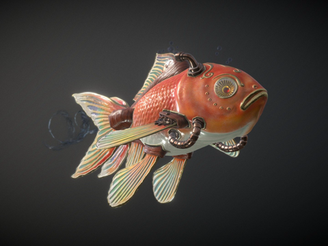  机械鱼3d模型 
