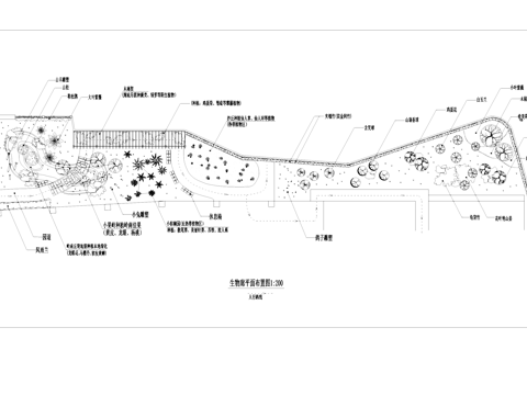 生物廊景观平面CAD施工图cad施工图