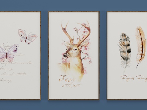  现代装饰画 挂画 壁画3d模型 